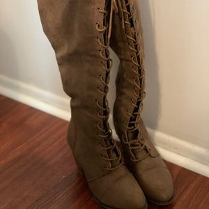 Over the Knee lace up boots